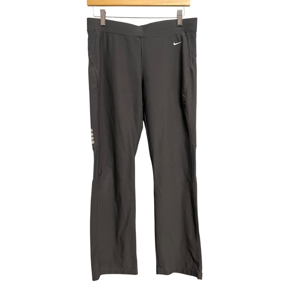 Nike FIT DRY Pants Womens Small Gray Mesh Panel Reflective Straight Leg Athletic